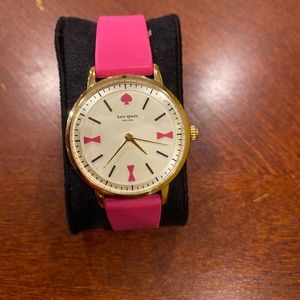 Kate spade pink silicone and metal watch